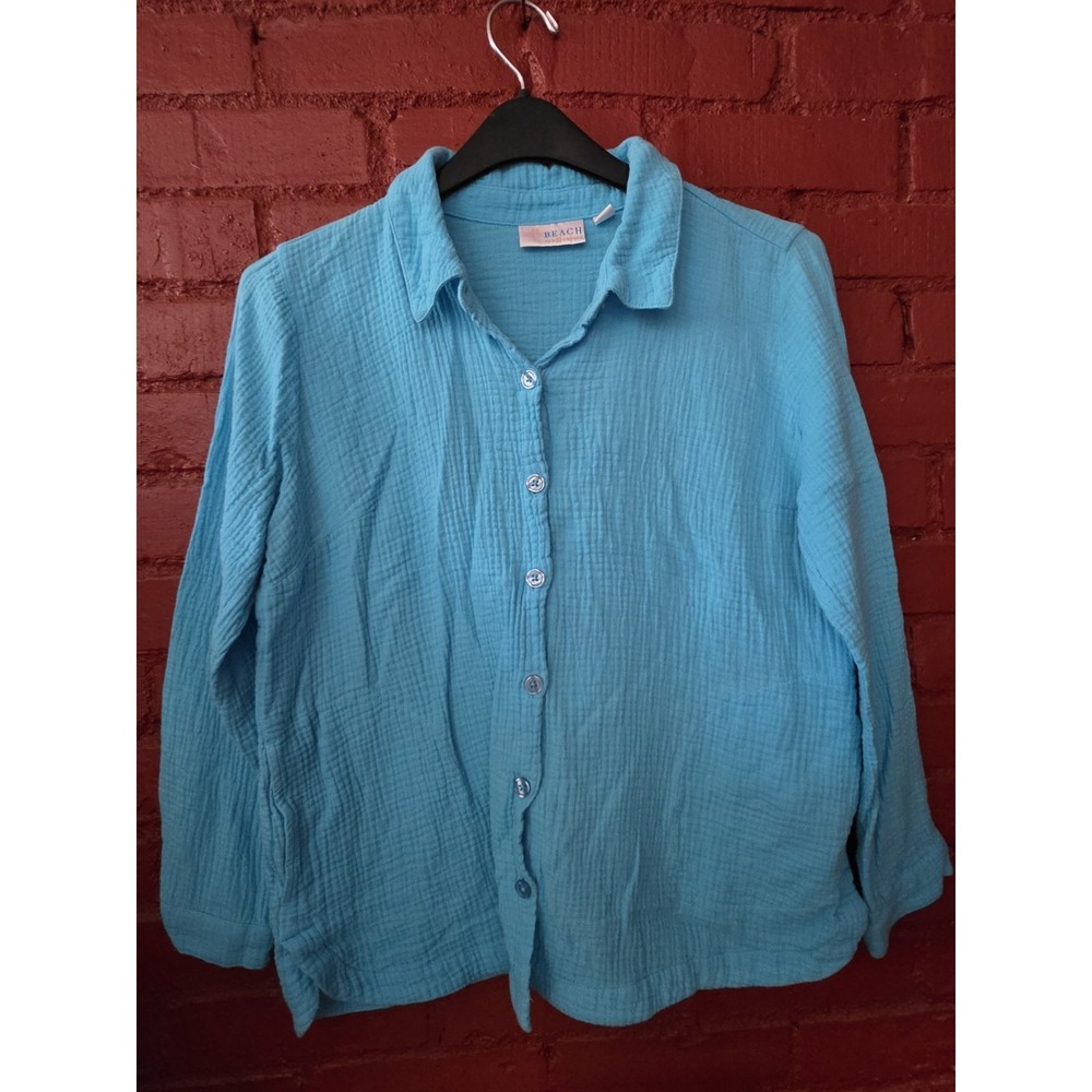 Belle Beach Kim Gravel Gauze MP Medium Petite Shirt Coastal Beach Fisherman
